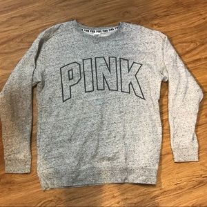 PINK Victoria's Secret Gray Crew Neck Sweater